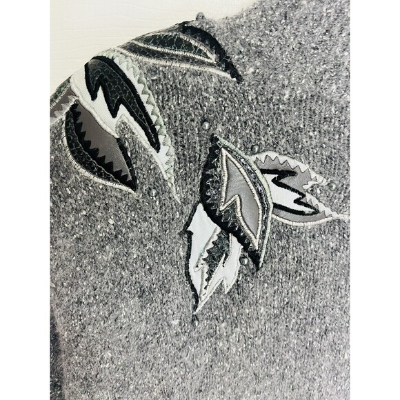 Vintage I.B. Diffusion 90's Angora Silk Gray Turtleneck Sweater S Faux Reptile - Picture 3 of 7